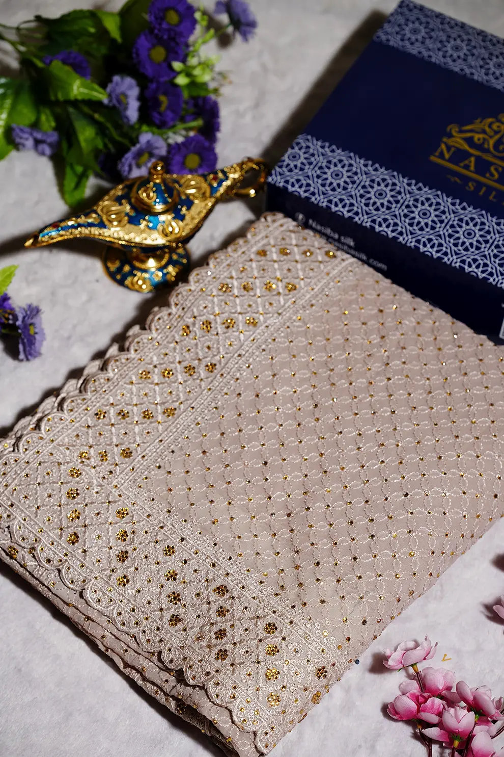 Golden Diamond Soft Chiffon Georgette Saree